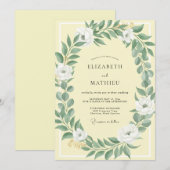 Invitation Mariage au feuillage d'olive citron eucalyptus att (Devant / Derrière)