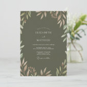 Invitation Mariage au feuillage d'olive gris Eucalyptus (Debout devant)