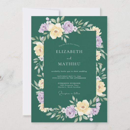 Invitation Mariage au feuillage d'orchidée forestière (Devant)