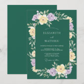 Invitation Mariage au feuillage d'orchidée forestière (Devant / Derrière)