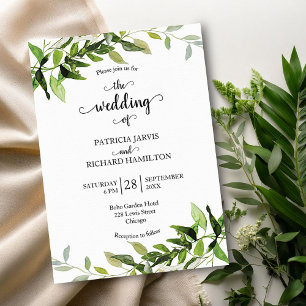 Invitation Mariage au feuillage luxuriant d'eucalyptus