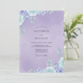 Invitation Mariage au feuillage peint d'améthyste (Debout devant)