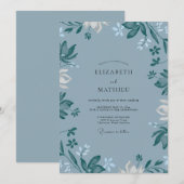 Invitation Mariage au feuillage peint sur ardoise (Devant / Derrière)