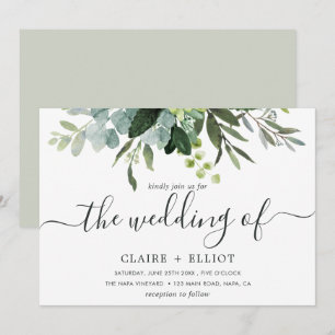 Invitation Mariage au feuillage vert d'eucalyptus