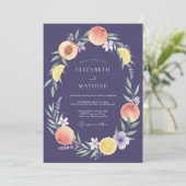 Invitation Mariage au fruit de prune pêche eucalyptus (Debout devant)