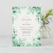 Invitation Mariage au jade et à l'eucalyptus (Debout devant)