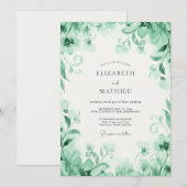 Invitation Mariage au jade et à l'eucalyptus (Devant / Derrière)