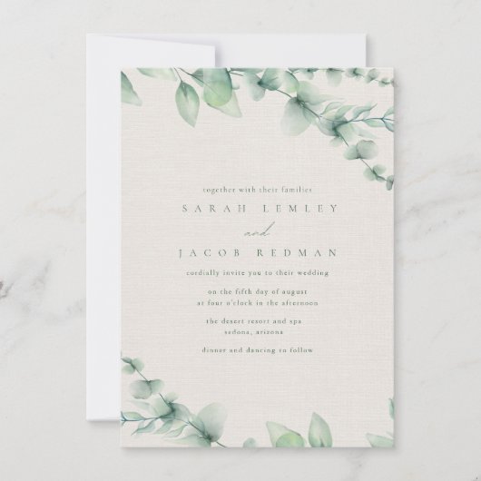 Invitation Mariage au Jardin Botanique (Devant)