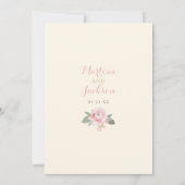 Invitation Mariage au Jardin Botanique Rose (Dos)