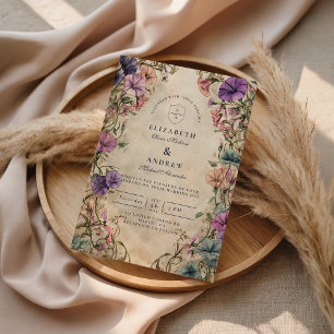Invitation Mariage au Jardin Botanique Vintage