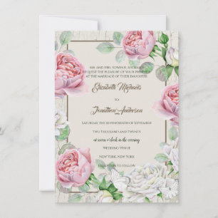 Invitation Mariage au Jardin de Roses Roses