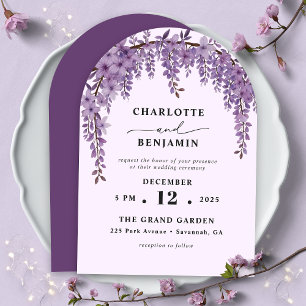 Invitation Mariage au Jardin Floral de la Branche de Glycine