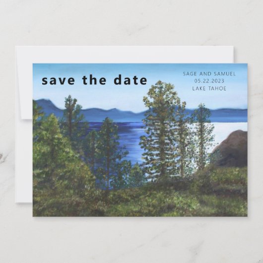 Invitation Mariage au lac Tahoe, Save the Date (Devant)