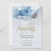 Invitation Mariage au lac Winter Mountain (Devant)