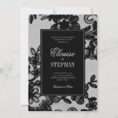 Invitation Mariage au Lacet Vintage (Devant)