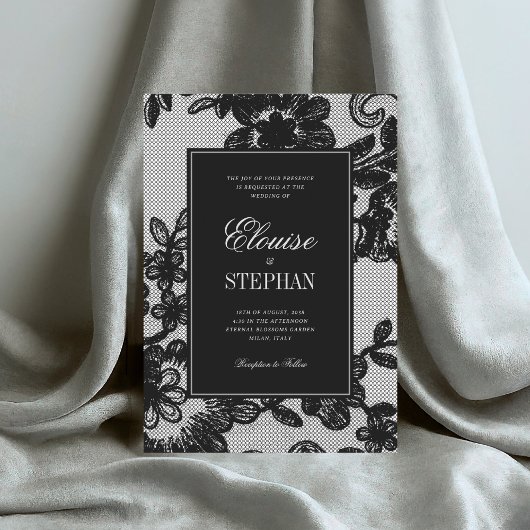 Invitation Mariage au Lacet Vintage