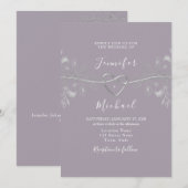 Invitation Mariage au Lavande Violet (Devant / Derrière)