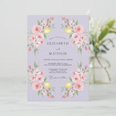 Invitation Mariage au lilas, citron, eucalyptus (Debout devant)