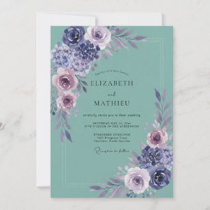 Invitation Mariage au lilas Hydrangea Seafoam Eucalyptus