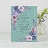 Invitation Mariage au lilas Hydrangea Seafoam Eucalyptus (Debout devant)
