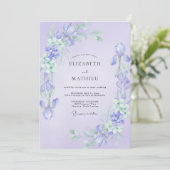 Invitation Mariage au lilas Iris Eucalyptus (Debout devant)