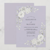 Invitation Mariage au Lys Blanc de Lilas (Devant / Derrière)