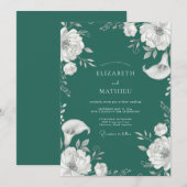 Invitation Mariage au Lys calla Épinette noire (Devant / Derrière)