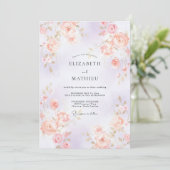 Invitation Mariage au Lys Coral Rose (Debout devant)