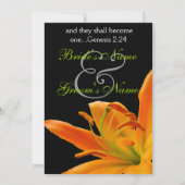 Invitation Mariage au lys orange (Dos)