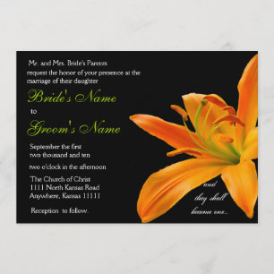 Invitation Mariage au lys orange