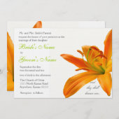 Invitation Mariage au lys orange (Devant / Derrière)
