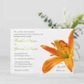 Invitation Mariage au lys orange (Debout devant)