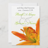 Invitation Mariage au lys orange (Dos)