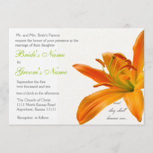 Invitation Mariage au lys orange