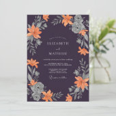 Invitation Mariage au Lys Orange Prune (Debout devant)