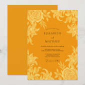 Invitation Mariage au Lys Saffron (Devant / Derrière)
