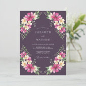 Invitation Mariage au lys violet profond (Debout devant)