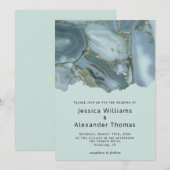 Invitation Mariage au marbre élégant (Devant / Derrière)