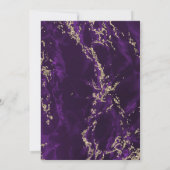 Invitation Mariage au Marbre Pailleté Violet et Or (Dos)