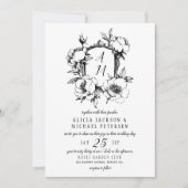 Invitation Mariage au monogramme baroque vintage (Devant)