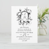 Invitation Mariage au monogramme baroque vintage (Debout devant)