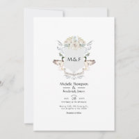 Mariage au monogramme de crête au bord du lac