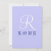 Invitation Mariage au monogramme joli de pervenche (Dos)