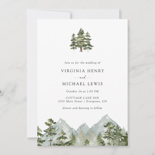 Invitation Mariage au Mont du Pin (Devant)