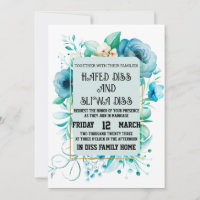 Mariage au motif floral bleu marine