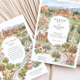 Invitation Mariage au palais de l'Alhambra à Grenade, Espagne