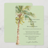 Invitation Mariage au palmier tropical vert (Devant / Derrière)