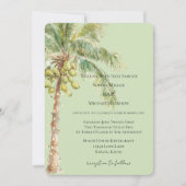 Invitation Mariage au palmier tropical vert (Devant)