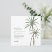 Invitation Mariage au palmier vert citron (Debout devant)