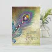 Invitation Mariage au Paon Vintage (Debout devant)